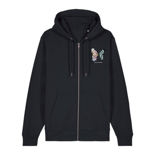God is a creator Zipper Hoodie, Schwarz, Vorderseite, Mountain Movers christliche Streetwear