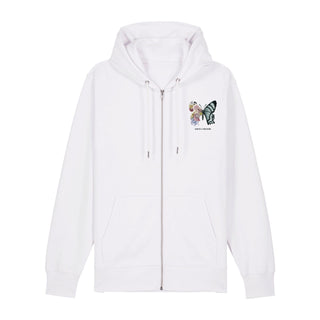 God is a creator Zipper Hoodie, Weiß, Vorderseite, Mountain Movers christliche Streetwear