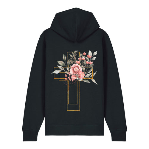 Golden Aquarell Cross Zipper Hoodie Backprint