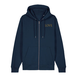 Golden love Zipper Hoodie, Navy, Vorderseite, Mountain Movers christliche Streetwear