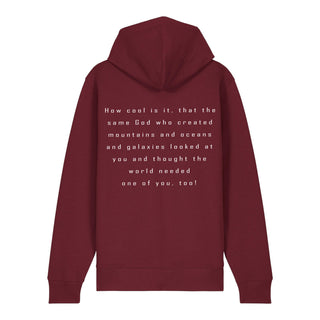 How cool Zipper Hoodie, Burgunder, Rückseite, Mountain Movers christliche Streetwear