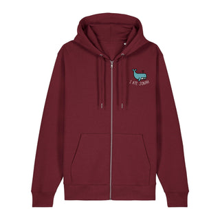 I ate Jonah Zipper Hoodie, Burgunder, Vorderseite, Mountain Movers christliche Streetwear
