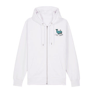 I ate Jonah Zipper Hoodie, Weiß, Vorderseite, Mountain Movers christliche Streetwear