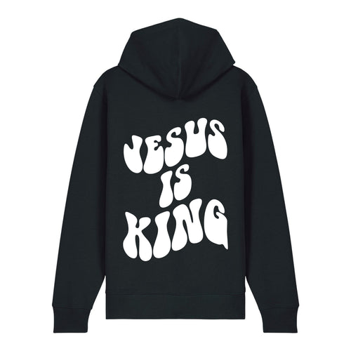 Jesus is king Schrift Zipper Hoodie Backprint