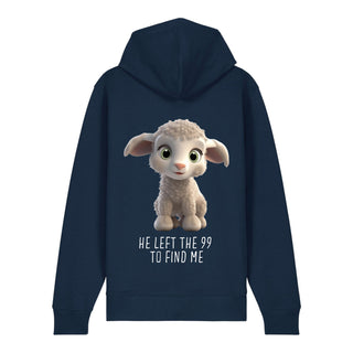 Left the 99 Sheep Zipper Hoodie Backprint, Navy, Rückseite, Mountain Movers christliche Streetwear