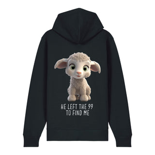 Left the 99 Sheep Zipper Hoodie Backprint, Schwarz, Rückseite, Mountain Movers christliche Streetwear