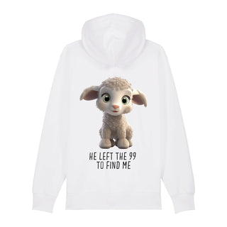Left the 99 Sheep Zipper Hoodie Backprint, Weiß, Rückseite, Mountain Movers christliche Streetwear
