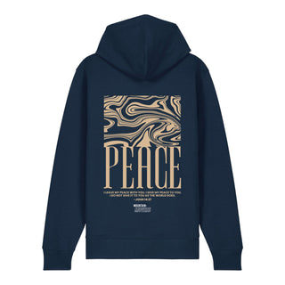 peace streetwear Zipper Hoodie Backprint, Navy, Rückseite, Mountain Movers christliche Streetwear
