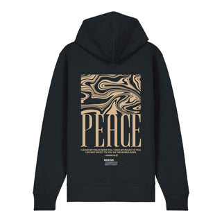 peace streetwear Zipper Hoodie Backprint, Schwarz, Rückseite, Mountain Movers christliche Streetwear