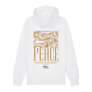 peace streetwear Zipper Hoodie Backprint, Weiß, Rückseite, Mountain Movers christliche Streetwear