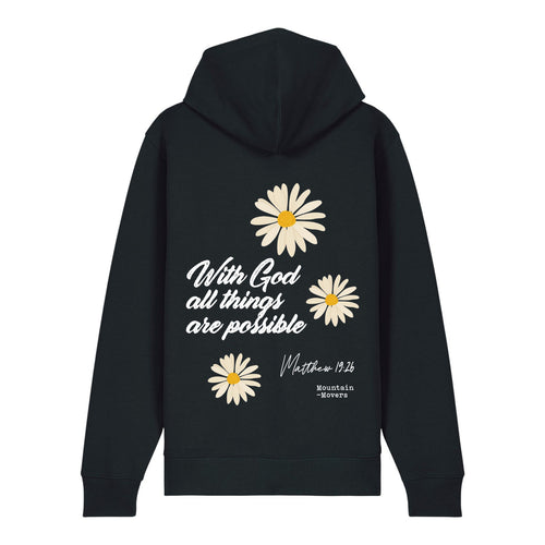 With God Flower Zipper Hoodie Backprint