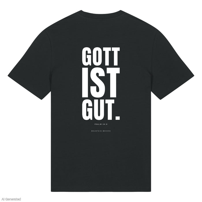 Gott ist gut Psalm 34:9 T-Shirt Backprint