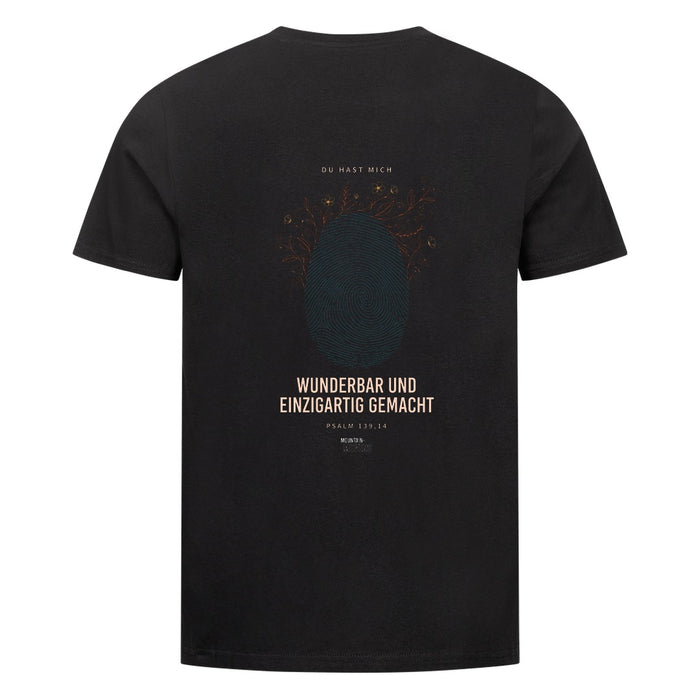 Wunderbar und Einzigartig Fingerprint T-Shirt Backprint