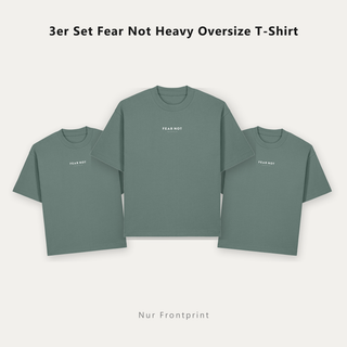 3er Set Fear Not Heavy Oversize T-Shirt in Green Bay, drei Shirts mit Frontprint