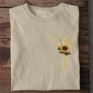 Faith Sunflower Shirt Produktansicht, Mountain Movers christliche Streetwear