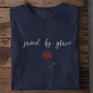Saved by Grace Rose T-Shirt Nahaufnahme, Mountain Movers