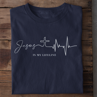 Jesus is my lifeline Shirt Detailansicht, Mountain Movers christliche Streetwear