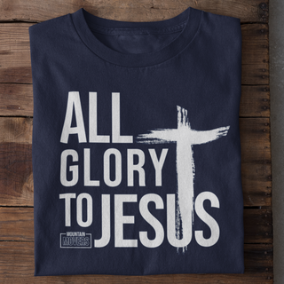 All Glory to Jesus Shirt Produktansicht, Mountain Movers christliche Streetwear