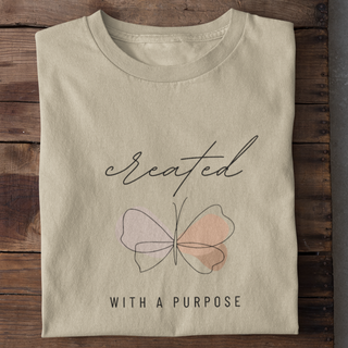 Created with a purpose Shirt Detailansicht, Mountain Movers christliche Streetwear