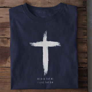 He Died Shirt Produktansicht, Mountain Movers christliche Streetwear