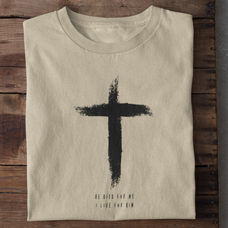 He Died Shirt Produktansicht, Mountain Movers christliche Streetwear