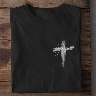Jesus painted Cross Shirt Produktansicht, Mountain Movers christliche Streetwear