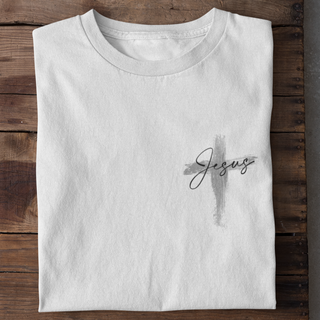 Jesus painted Cross Shirt Produktansicht, Mountain Movers christliche Streetwear