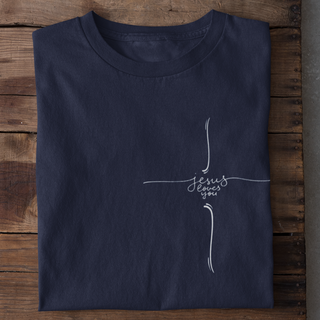 Cross Jesus loves you Shirt Detailansicht, Mountain Movers christliche Streetwear