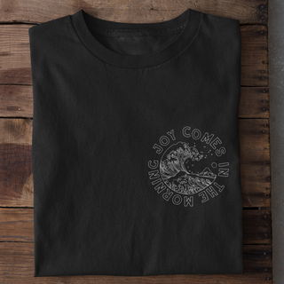 Joy comes in the morning Shirt Produktansicht, Mountain Movers christliche Streetwear