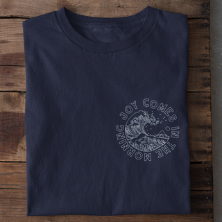 Joy comes in the morning Shirt Produktansicht, Mountain Movers christliche Streetwear
