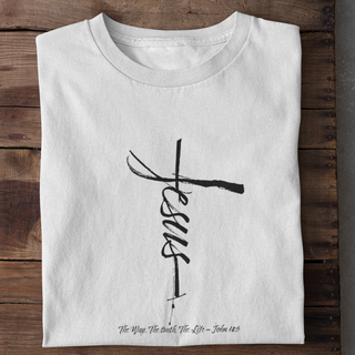 Jesus Cross Shirt Frontprint Produktansicht, Mountain Movers christliche Streetwear