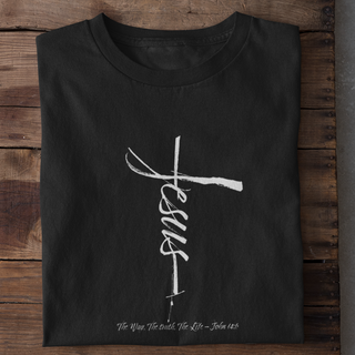 Jesus Cross Shirt Frontprint Produktansicht, Mountain Movers christliche Streetwear