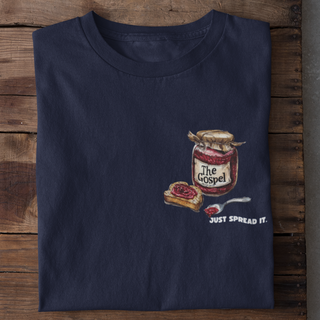 Just spread it (Gospel) Shirt Detailansicht, Mountain Movers christliche Streetwear