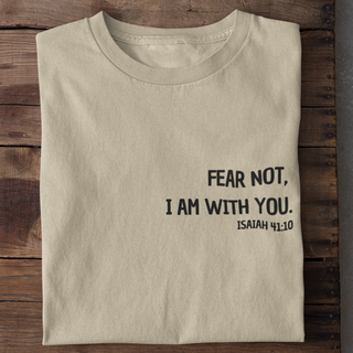 Fear not Minimalistic Shirt Detailansicht, Mountain Movers christliche Streetwear