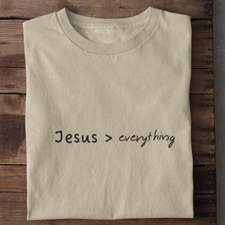 Jesus over everything Shirt Detailansicht, Mountain Movers christliche Streetwear
