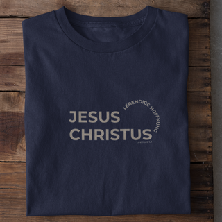 Jesus Christus Lebendige Hoffnung Shirt Detailansicht, Mountain Movers christliche Streetwear