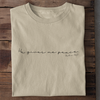 He gives Peace Shirt Produktansicht, Mountain Movers christliche Streetwear