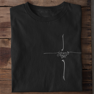 Cross Jesus loves you Shirt Variante, Mountain Movers christliches Design