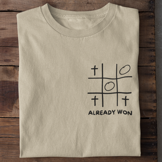 Already Won Shirt Produktansicht, Mountain Movers christliche Streetwear