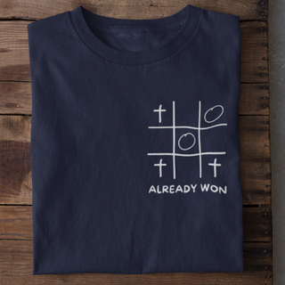 Already Won Shirt Produktansicht, Mountain Movers christliche Streetwear