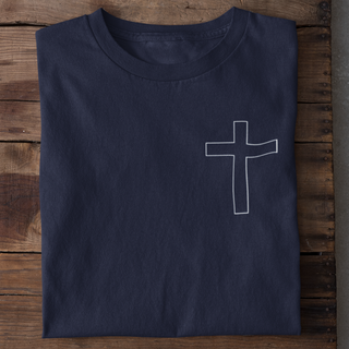 Kreuz Shirt Detail, Mountain Movers christlicher Print