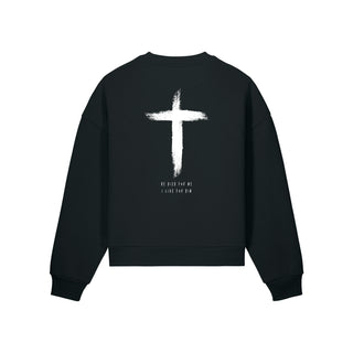 He Died Oversize Sweatshirt Backprint Rückseite