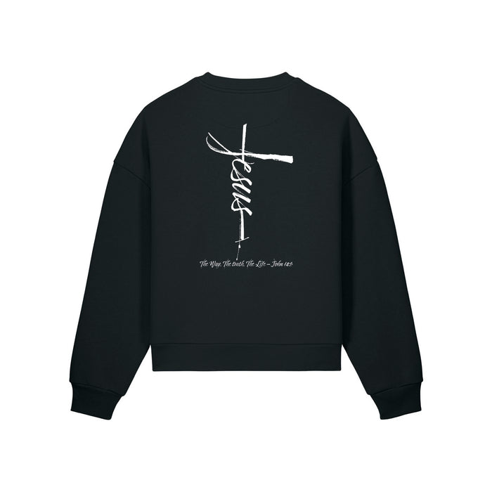 Jesus Cross Oversize Sweatshirt Backprint