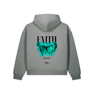 Faith Streetwear Oversize Zipper Hoodie Backprint Grau Rückseite