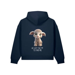 Left the 99 Oversize Zipper Hoodie Backprint Navy Rückseite