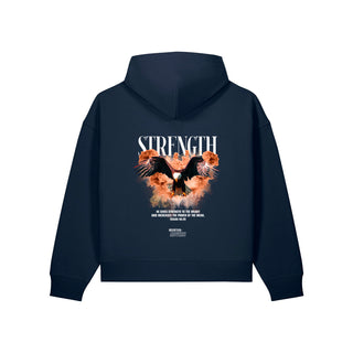 Strength Streetwear Oversize Zipper Hoodie Backprint Navy Rückseite