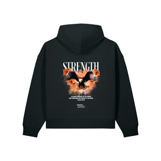 Strength Streetwear Oversize Zipper Hoodie Backprint Schwarz Rückseite