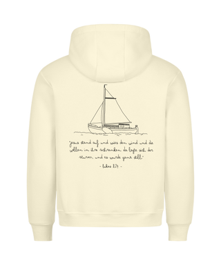 GJW Sachsen Segelhoodie Detailansicht, Mountain Movers christliche Streetwear