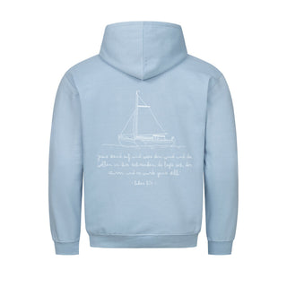 GJW Sachsen Segelhoodie Detailansicht, Mountain Movers christliche Streetwear