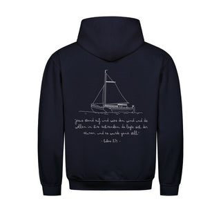 GJW Sachsen Segelhoodie Detailansicht, Mountain Movers christliche Streetwear
